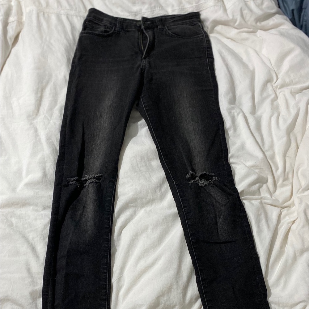 H&M Skinny High Waist Ripped Jeans, Sz 6